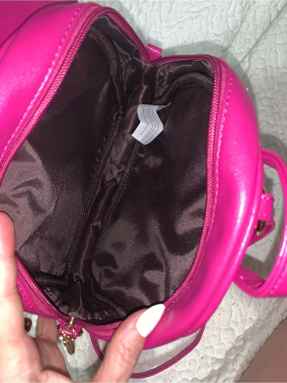Hot Pink Mouse Ear Bow Convertible Mini Backpack Shoulder Purse